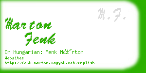 marton fenk business card